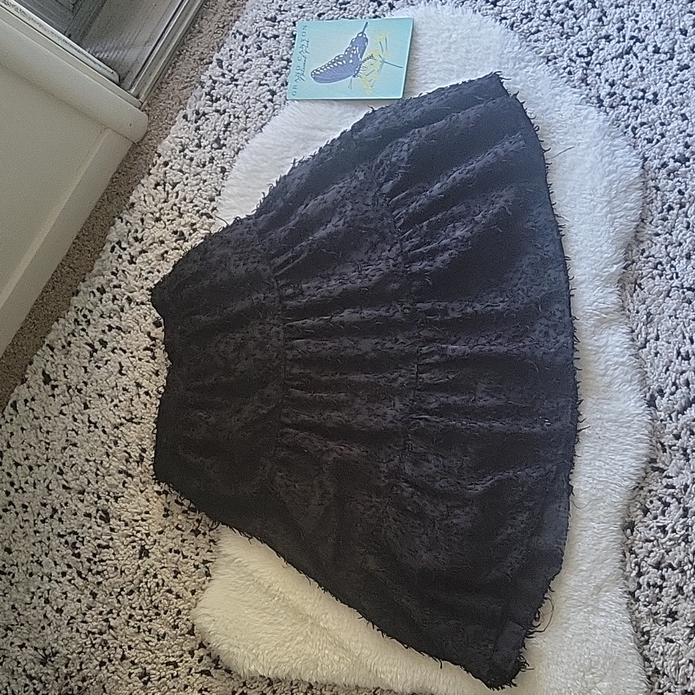 Zara black fringed tired skirt